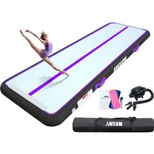 AWSUM 6.6ft Tumbling Mat Inflatable Gymnastics mats with Electric Pump for Home/ Gym
r (Purple/Black)