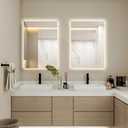 LED Bathroom Mirror with Lights, 20x28 Inch Frameless Backlit Mirror, Larger Anti-Fog Area, Dimmable Vanity Mirror with Memory Function, CRI95+, 3 Colors, UL Listed, Waterproof, Horizontal/Vertical