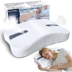 SAHEYER Anti-Snoring Pillow for Side Sleepers, Stop Snore Aid with Memory Foam, Orthopedic Pillow for Sleeper, Snoring Solution and Remedy, Anti-Snore Devices, White