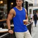 Cotrasen Mens Tank Tops Moisture Wicking Sleeveless Shirts, ColorBlue, 2XL (Blue, XXL)