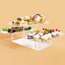 Bakzon Upgraded Dessert Table Display Set, Acrylic Cupcake Buffet Dessert Risers Stands, Tier Serving Trays Holder for Weddings Baby Shower Tea Party