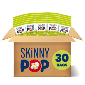 SkinnyPop Popcorn, Original, Whole Grain, Dairy-Free Snack, 0.65oz Bags (30ct), Best By: 01/31/2026