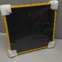 12x12 Picture Frame with Mat for 10x10, Wavy Edge Wooden Real Glass Photo Frame for Wall Hanging, Yellow, 1 Pack