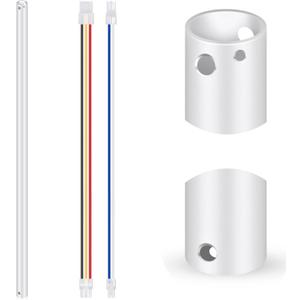 VIHOSE 36 Inch Ceiling Fan Downrod with Extension Cord 3 ft White Downrod for Ceiling Fan 1 Inch Outside Diameter Not Threaded Suitable for a Wide Range of Fans