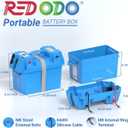 Redodo Smart Battery Box, Fits Group 31/27/24 Size Batteries, RV/Marine Battery Box with Multi Ports, Waterproof, Built-in Volt-Meter for Trolling Motor, Camping, Solar Panel, Boat