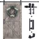 SMARTSTANDARD 8.2 FT Barn Door Hardware Kit -Sliding Barn Door Track - Smooth and Quiet - Easy to Install - Includes Step-by-Step Installation Instructions - Fits 48" Wide Door Panel (J Shape Hanger)