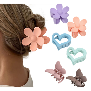 6PCS Matte Butterfly Hair Clips for Women Girls Non-Slip and Strong Hold Hair Clips Heart Hair Claw Clips for Thin/Medium/Thick Hair