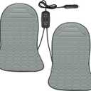 slashome Seat Cover Comfortable Winter Seat Cushion with Adjustable Buckle for Full Back and Seat 2Pack (Grey)