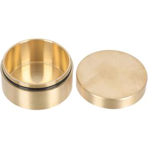 Round Brass Waterproof Keepsake Box Sealed Copper Container for Jewelry Storage Sturdy Metal Round Jewelry Box for Outdoor Use for Collectibles