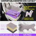 Dog Car Seats for Small Medium Dogs,PU Leather Car Seat Boosters,Foldable Puppy Cat Carseats (Grey, Small Dog)