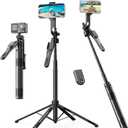 ORICO 73" Aluminum iPhone Tripod for Video Recording, Portable Tripod & Selfie Stick, 4-Leg Base, 360 Rotatable Handle, Wireless Remote, Extendable Stand for iPhone/Android/Camera/GoPro - SPN185