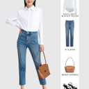Tapata Womens Bodysuit Blouse Button Down One-Piece Long Sleeve Solid Office Work Shirt Casual Tops
