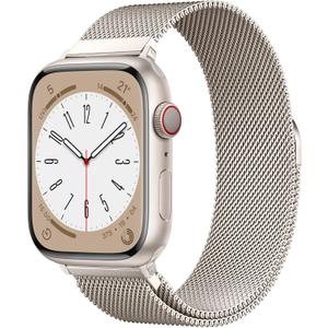 Original Stainless Steel Milanese Loop Compatible with Apple Watch Band 38mm 40mm 41mm 42mm 44mm 45mm 49mm, Magnetic Clasp Replacement Band for iwatch Series 9, Ultra 2/Ultra, SE/SE 2nd Generation, 8 7 6 5 4 3 2 1, Women & Men Watch Bands for iWatch (Starlight, 41mm/40mm/38mm)