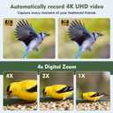 Hibird 4K HD Smart Bird Feeder with Camera Solar Powered, 2.4GHz/5GHz Dual WiFi Auto Capture Bird Video, Real-time Notifications & Live Streaming, AI Identify 10000+ Species for Gift