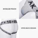 Arjen Kroos Men's Jock strap Athletic Supporter Sexy Cotton Breathable Underwear 3 Pack (Black/White/Grey)