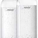 Carbonating Bottles 2Pck 1L - Compatible with MySoda and any brands - Quick-Lock Reusable Bottles - Lid and Base Made of Wood Composite - BPA Free - White