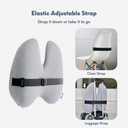 C CUSHION LAB Extra Dense Lumbar Pillow - Patented Ergonomic Multi-Region Firm Back Support for Lower Back Pain Relief - Lumbar Support Cushion with Strap for Office Chair, Car, Sofa, Plane - Grey