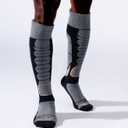 Merino Wool Ski Socks for Men, Women & Youth - Over-the-Calf Full Cushion Thermal Snowboard Socks, Winter Performance (Black, XL)