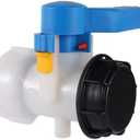1PCS Plastic DN40/80 Butterfly Valve 1000L IBC Tote Tank Drain Adapter Garden Switch Hose Fittings Water Container Connector(DN 80)