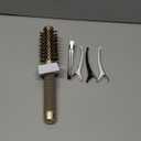 AIMIKE Round Hair Brush, 1 inch Barrel with Boar Bristles, Nano Thermal Ceramic & Ionic Tech, for Blow Drying, Styling, Curling and Shine + 4 Clips (Gold, Unisex, Fine Hair, Short Hair, Anti-Frizz)