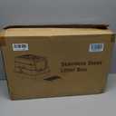 Stainless Steel Cat Litter Box with Lid,Enclosed Metal Pan,Black,XL