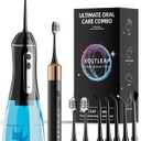 Electric Toothbrush with Water Flosser for Teeth, Sonic Electric Toothbrush and Electric Floss for Adults and Kids, Water Dental Picks, Cleaning and Flossing Dental Care, Waterproof