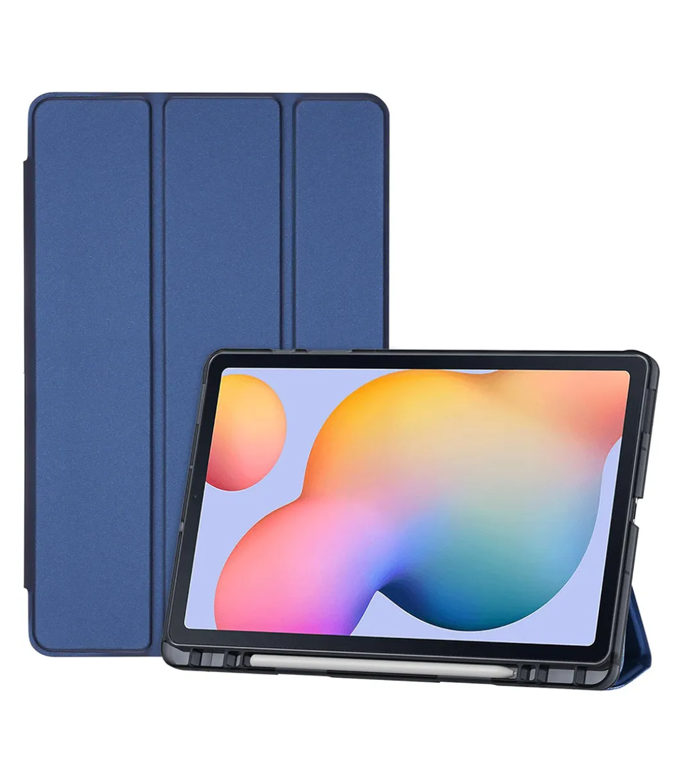 ProCase Cover for Galaxy Tab S6 Lite 10.4 Case 2024 2022 2020 with S Pen Holder(SM-P620/P625/P613/P619/P615/P610), Trifold Stand Folio Soft TPU Translucent Back Cover Support Auto Wake/Sleep -SkyBlue