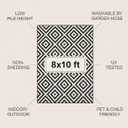 Outdoor Rug - 8x10 Outdoor Area Rug for Patio - Easy to Clean - Black and White Diamond Pattern - Outside Rug by Joylee