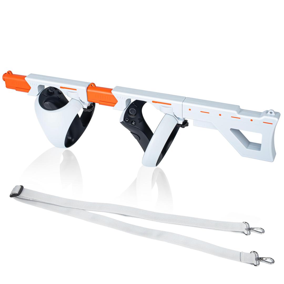 DEVASO Magnetic VR Gun Stock for PSVR2, 3-in-1 Changing VR Handle Accessories for Playstation VR2, Handle Attachment with Shoulder Straps for Enhance FPS Gaming Experience