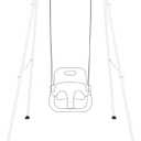 Baby Swing Stand, Heavy Duty Foldable Swing Stand A-Frame Metal Swing Stand Frame for Backyard Indoor & Outdoor, Hammock Chair not Included (White)