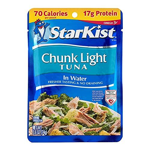 StarKist Chunk Light Tuna in Water, 2.6-Ounce Pouch (Pack of 24), Best By 03/03/2028
