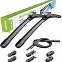 ASLAM Windshield Wipers for Cadillac CTS/Mercedes-Benz GLK-class All-Season Blade Type-M 22"+19",Multifunctional Adapters and Refills Replaceable,Double Service Life(set of 2) (22"+19"(Pair for Front Windshield))