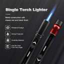 5-in-1 Windproof Torch Lighter,Adjustable Jet Flame with Punch,Holder & Draw Enhancer Tool,Refillable Butane Lighter for Camping, BBQ, Candles & Outdoor (Butane Not Included) Gift Set