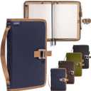 LOCHBY Field Journal | Planner Cover | Water Resistant Waxed Canvas | Pen Loop | Included Tomoe River Notebook | Perfect for Travel, Art, Bullet Journal (A5 Hook, Nautical)