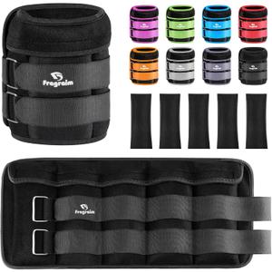 Adjustable Ankle Weights 1-3/4/5/6/8/10/12/15/20 LBS Pair with Removable Weight for Jogging, Gymnastics, Aerobics, Physical Therapy (Black Double Buckle