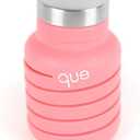 que Bottle | Designed for Travel and Outdoor. Collapsible Water Bottle - Food-Grade Silicone/BPA Free/Lightweight/Eco-Friendly - 12oz (Coral Pink)