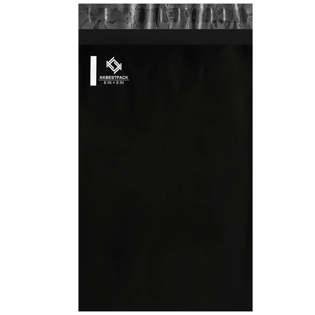 Poly Mailers 6x9 Adhesive Sealing Shipping Envelopes, Mailing Bags for Clothing, Books and Accessories, Waterproof. (Black)