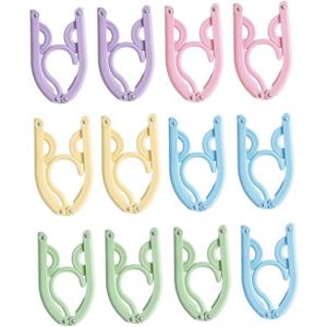 Cabilock 12pcs Compact Hangers Socks Drying Rack for Hotel Camping and Skirt Pants