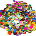Multicolor Metallic Foil Confetti(0.59 inch) Round Dots Glitter Rainbow Table Confetti for Party Wedding Decorations,2.11 OZ per pack