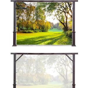 Outdoor Patio Backdrop Screen, Used to Decorate Wall Gardes Courtyard, Weather-Resistant Vinyl Fabric (9ft5in × 7ft1in)