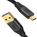 CableCreation USB C Data Cable 1.6FT, USB-A 3.2 Gen2 10Gbps, 3A Fast Charging, Support Android Auto & Carplay, Type-C External SSD, Galaxy S24, iPhone 15/16, Pixel, 0.5m