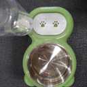 Dog Bowls, Cat Food and Water Bowl Set with Water Dispenser and Stainless Steel Bowl for Cats and Small Dogs - Green