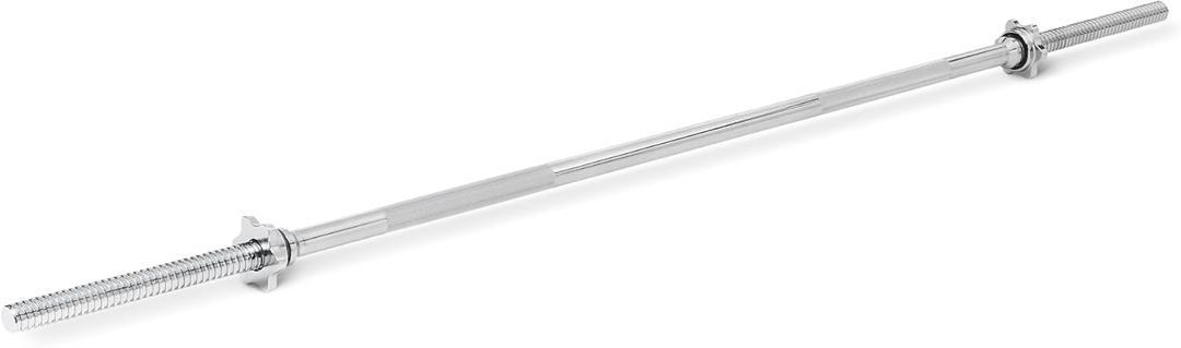 Amazon Basics 5ft Straight Barbell Bar with Star Locks, 1" Diameter