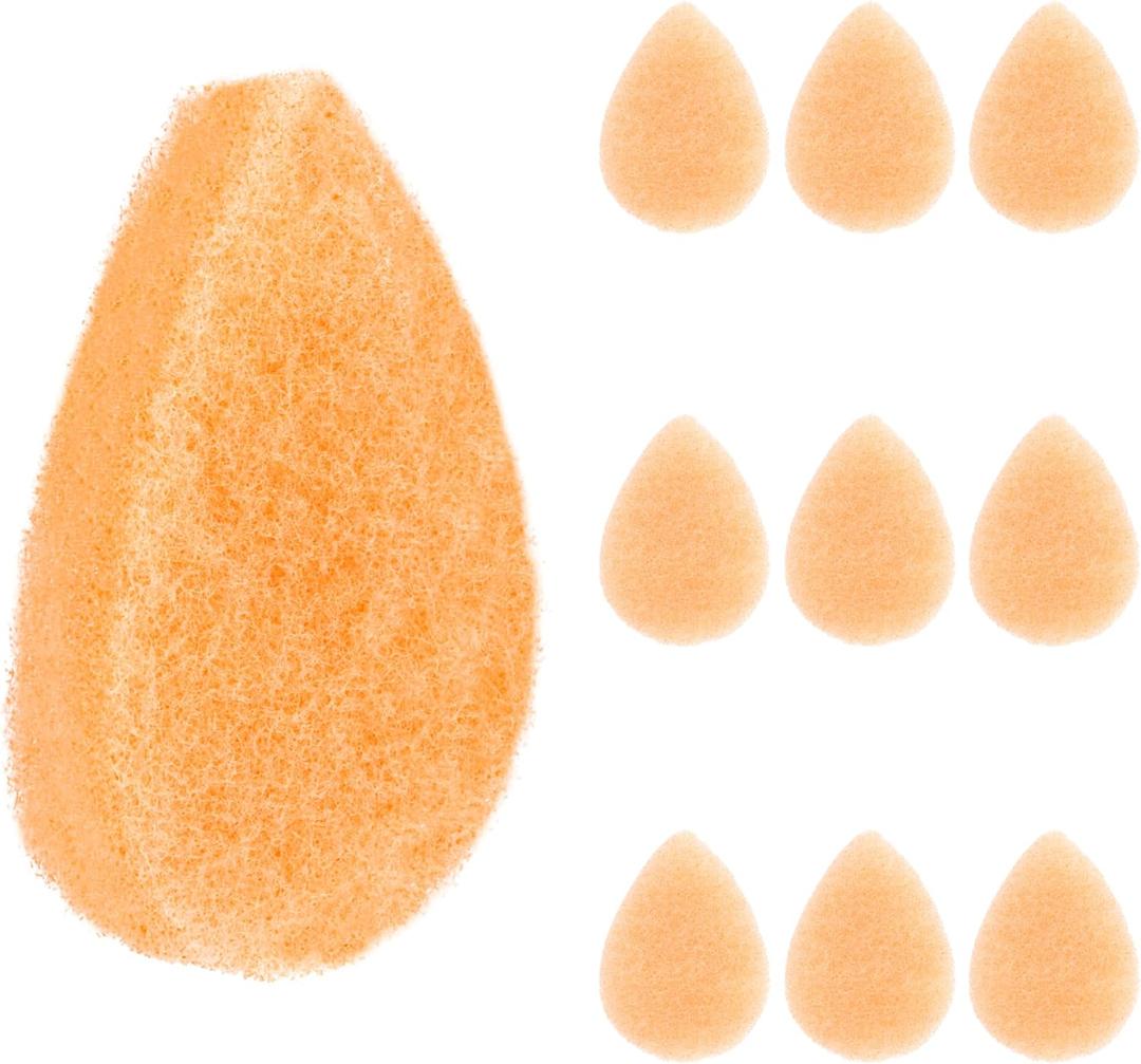 IMPRESA Face Scrubber Exfoliator Sponges - Regular Puff - Natural Medical-Grade Foam - 10 Pack Reusable Exfoliating Pads - Deep Cleanse & Dead Skin Removal - Normal to Oily Skin