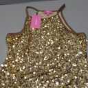 Women’s Sequin Tops Glitter Party Strappy Tank Top Sparkle Cami, Size M