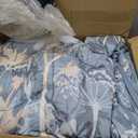 Anibedding 8Pieces King Size Comforter Set, Blue Watercolor Floral Queen Size Bed in a Bag Comforter Set with Pillowcase, Sheets for All Season