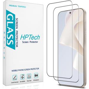 HPTech (2 Pack) Screen Protector for OnePlus 15 Tempered Glass, 9H Hardness, Anti Scratch, Bubble Free, Case Friendly (OnePlus 15 6.78-inch)