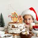 AnyDesign 48Pcs Christmas Cupcake Toppers with Sticks and Glue Point 7 Design Gingerbread Man Cupcake Toppers Cute Xmas Food Picks for Christmas Birthday Party Supplies Dessert Decorations