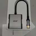 Acer SD 4.0 Card Reader, UHS-II Micro SD Reader USB C, Dual Slot Type C Memory Card Adapter with 100W PD Port for MicroSD SDXC SDHC UHS-II & UHS-I for iPhone 15/16, Laptop, MacBook(Grey)