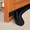 HomeProtect Door Draft Stopper 36 Inch Door Draft Blocker Door Guard Reduce Cold Air, Light, Odor, Soundproof Door Sweep for Bottom of Door Weather Stripping Door Seal Fit for Interior/Exterior Black